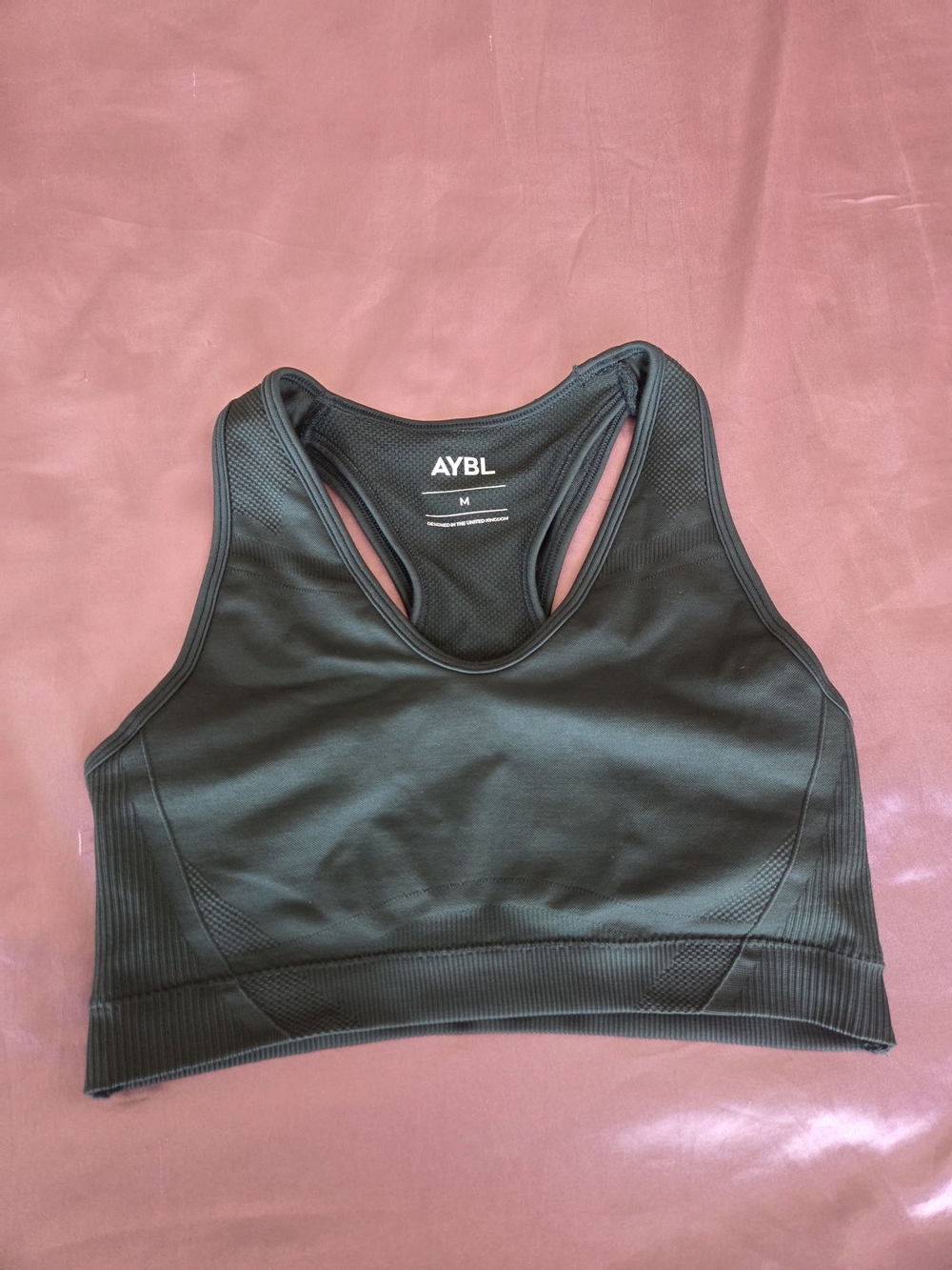 AYBL Women's Dark Green Racerback Sports Bra Like New - Size M